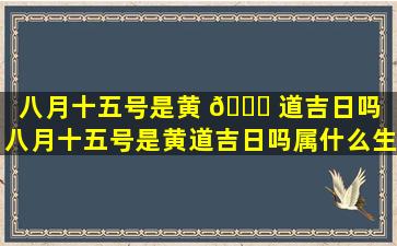 八月十五号是黄 💐 道吉日吗（八月十五号是黄道吉日吗属什么生肖）